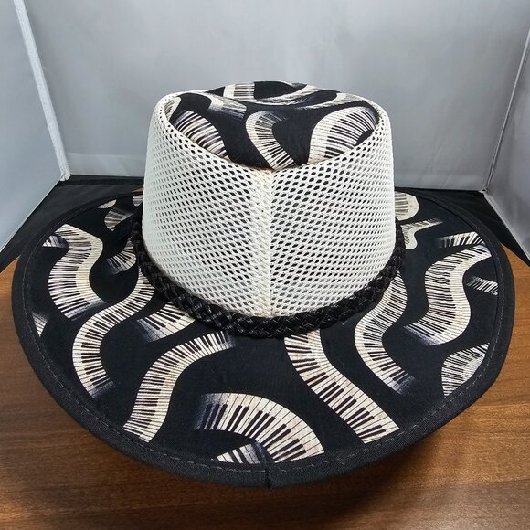 Cabana Breathable Wide Brim Sun Hat | American Hat Makers | B&W NWT | ML - L main image 8